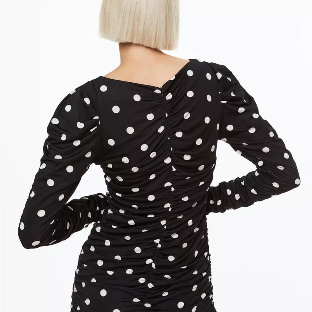 Polka dot bodycon rushed dress - Picture 7 of 8